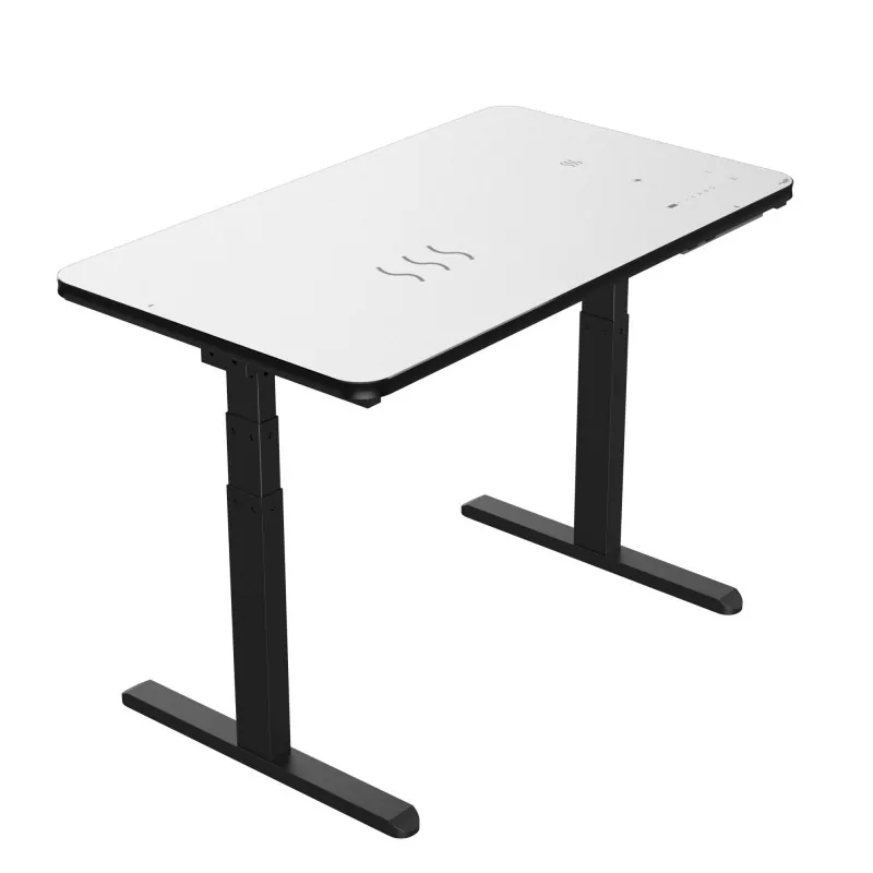 Musta lasilevy kaksoismoottorin sähköinen nostopöytä Musta lasilevy kaksoismoottorin sähköinen nostopöytä